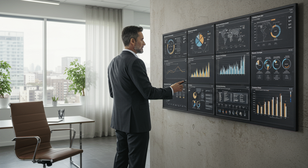 Business users exploring dashboards developed in Power BI with data source coming from Excel, Sharepoint and SQL server