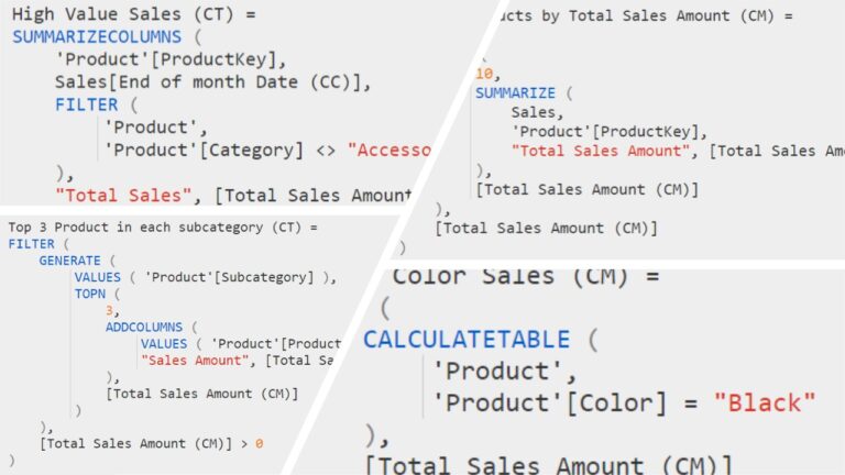 DAX Table functions being explained by Tecrionix