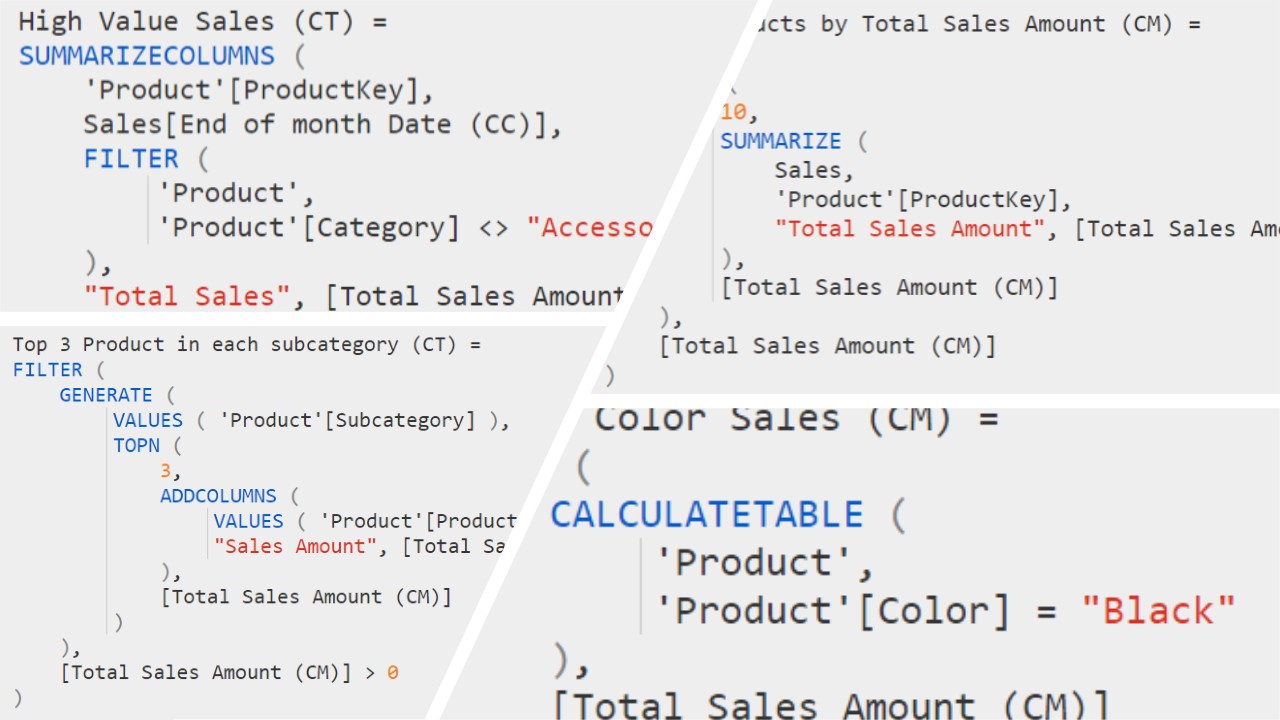 DAX Table functions being explained by Tecrionix